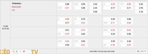 Tỷ lệ kèo trận đấu giữa Tottenham vs Newcastle